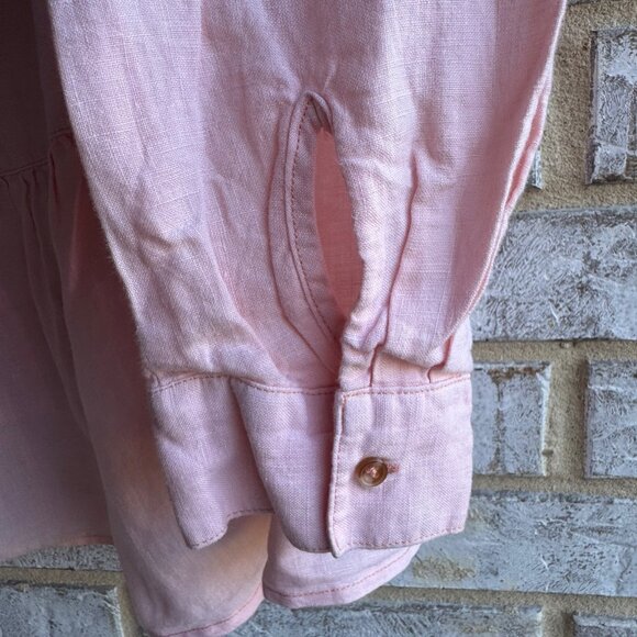 Holding Horses Long Dolman Sleeve Button Up 100% Linen Shirt Women's Size S - Picture 6 of 8